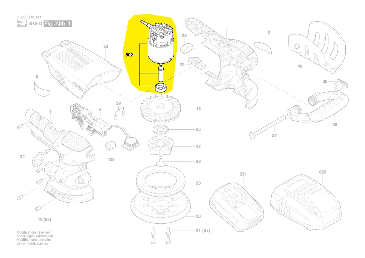 Moteur 18V réf. 1 619 PB0 763 Bosch